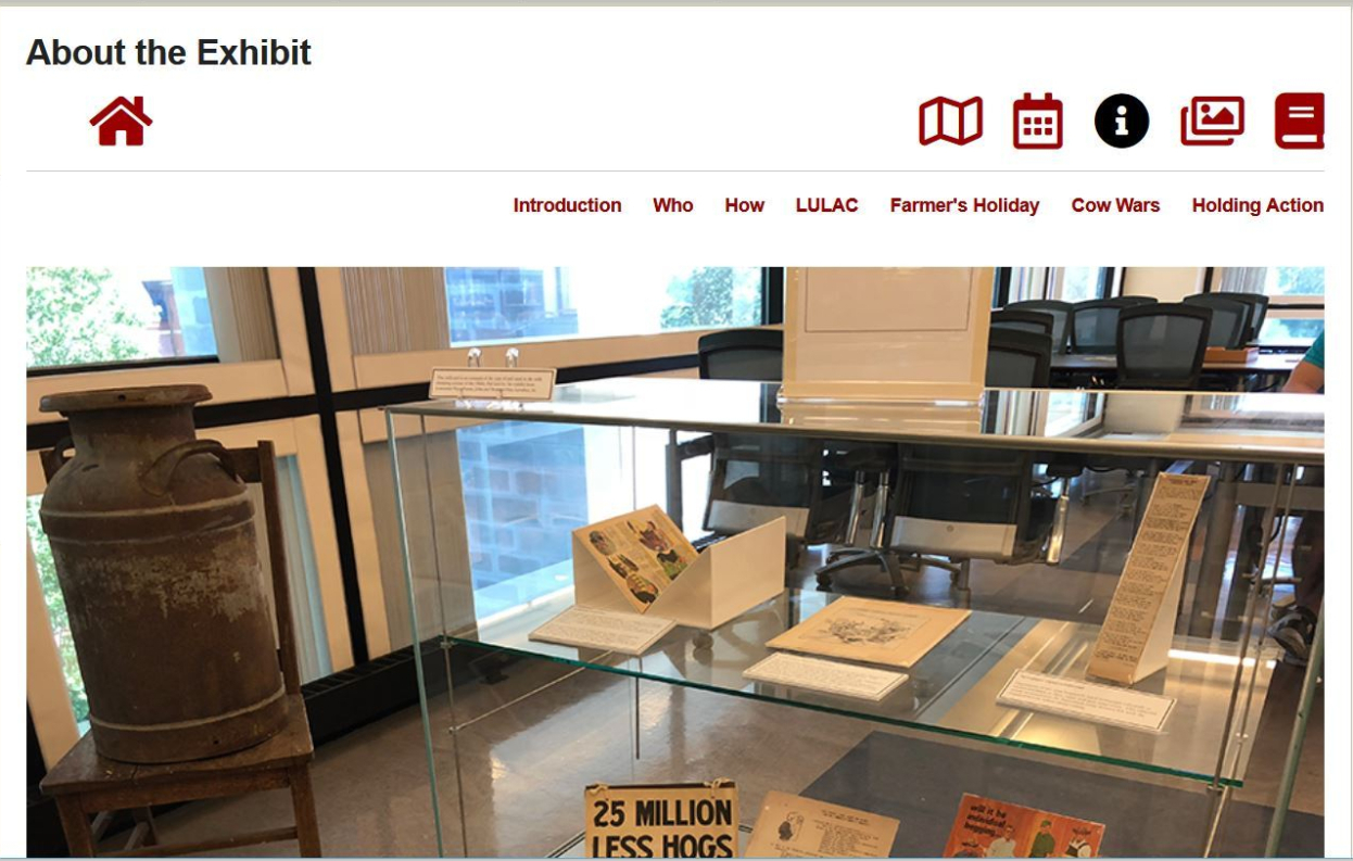 A screenshot showing the 'About the Exhibit' page with a view of the physical exhibit