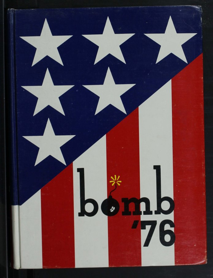 Colored image of the 1976 Bomb Yearbook cover