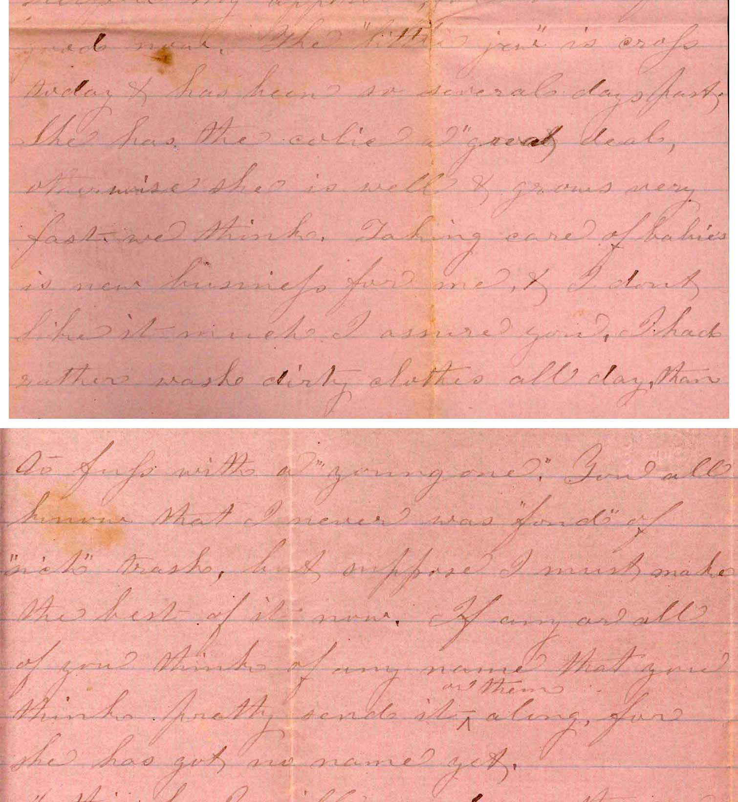 Image of a letter from S. U. to 'Dear Sister'