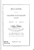 Bulletin of the Califor Naturalist Club