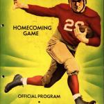 Colored image of poster from Missouri v.s. Iowa State homecoming football game in 1935
